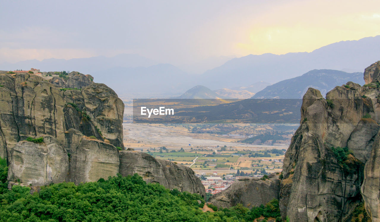 Roussanou monastery at meteora, greece. monasteries of meteora is a picturesque religious complex