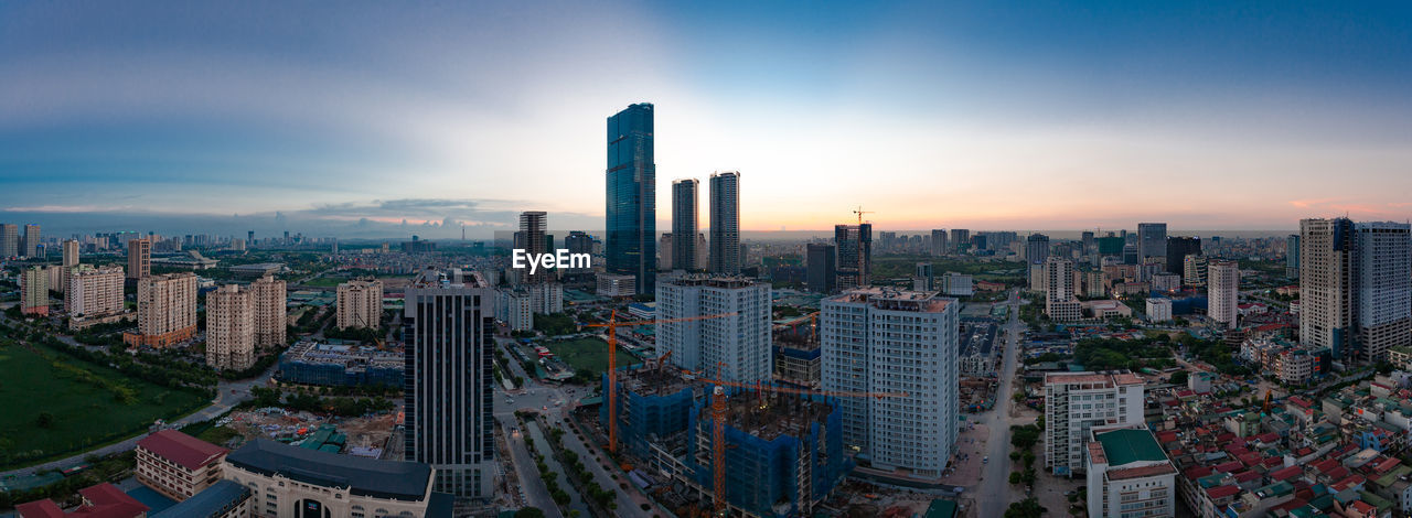 High angle view of cityscape