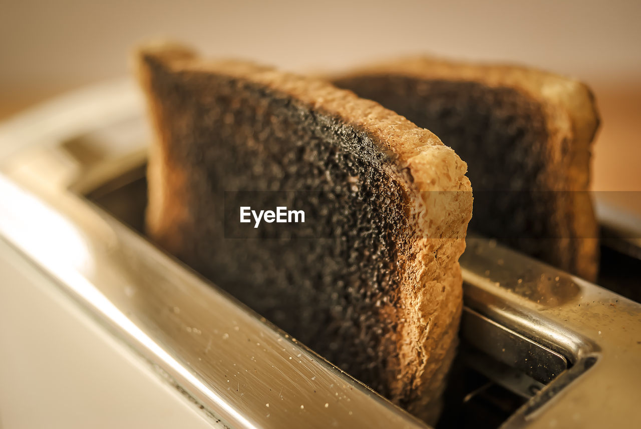 Close-up of bread in toaster