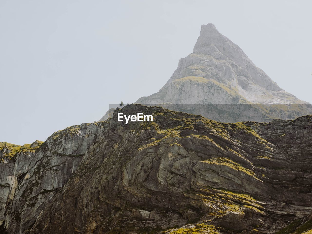 Scenic view of mountains against clear sky