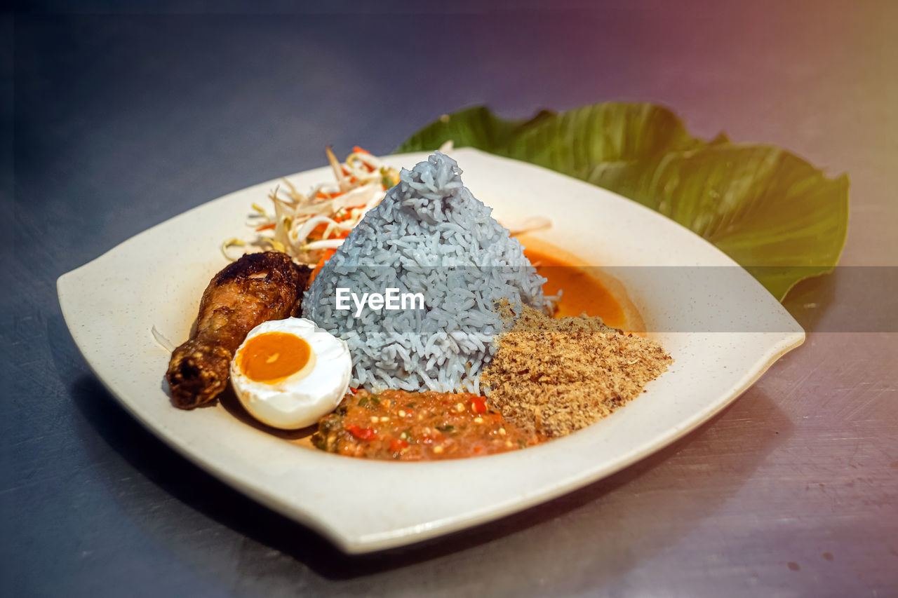 CLOSE-UP OF BREAKFAST SERVED ON PLATE