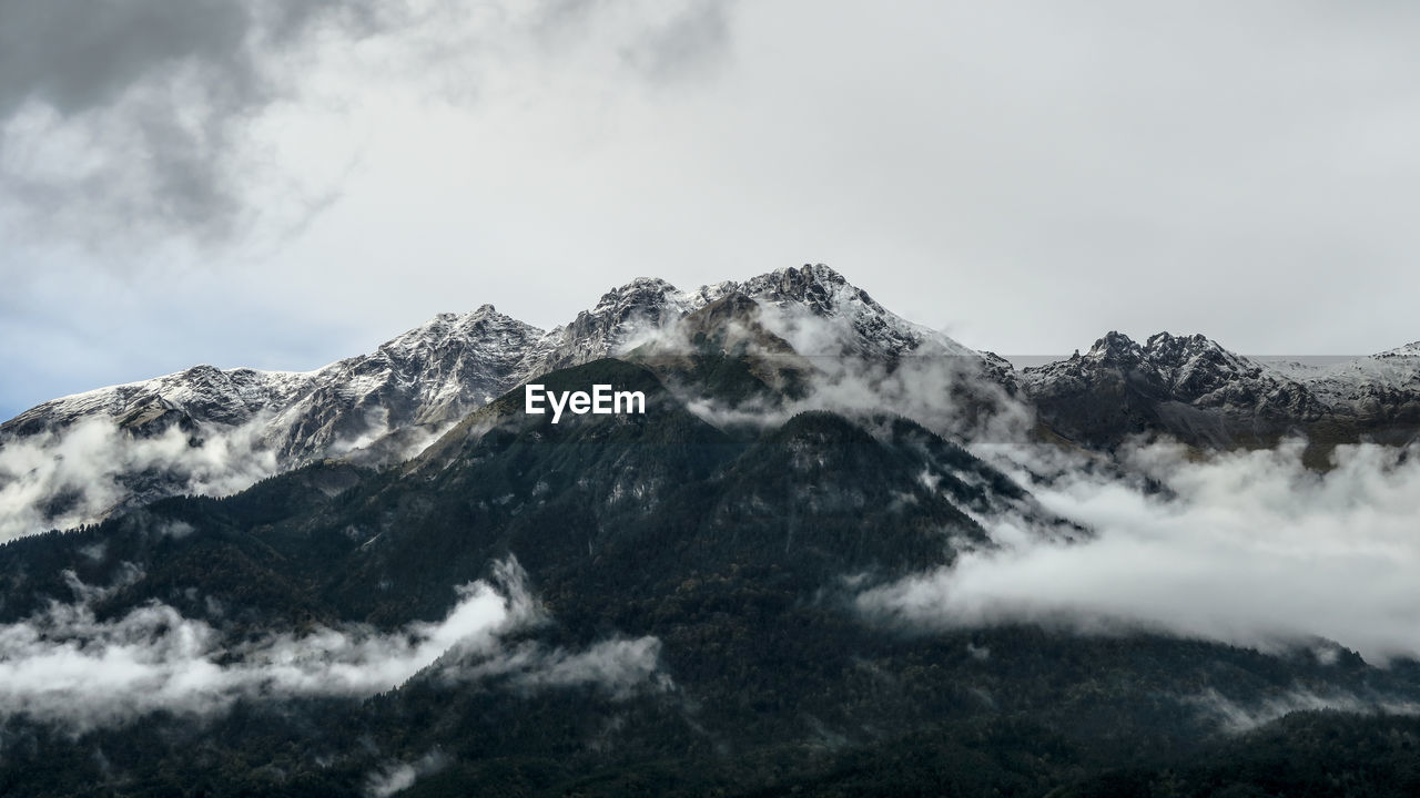 Scenic view of mountains against sky