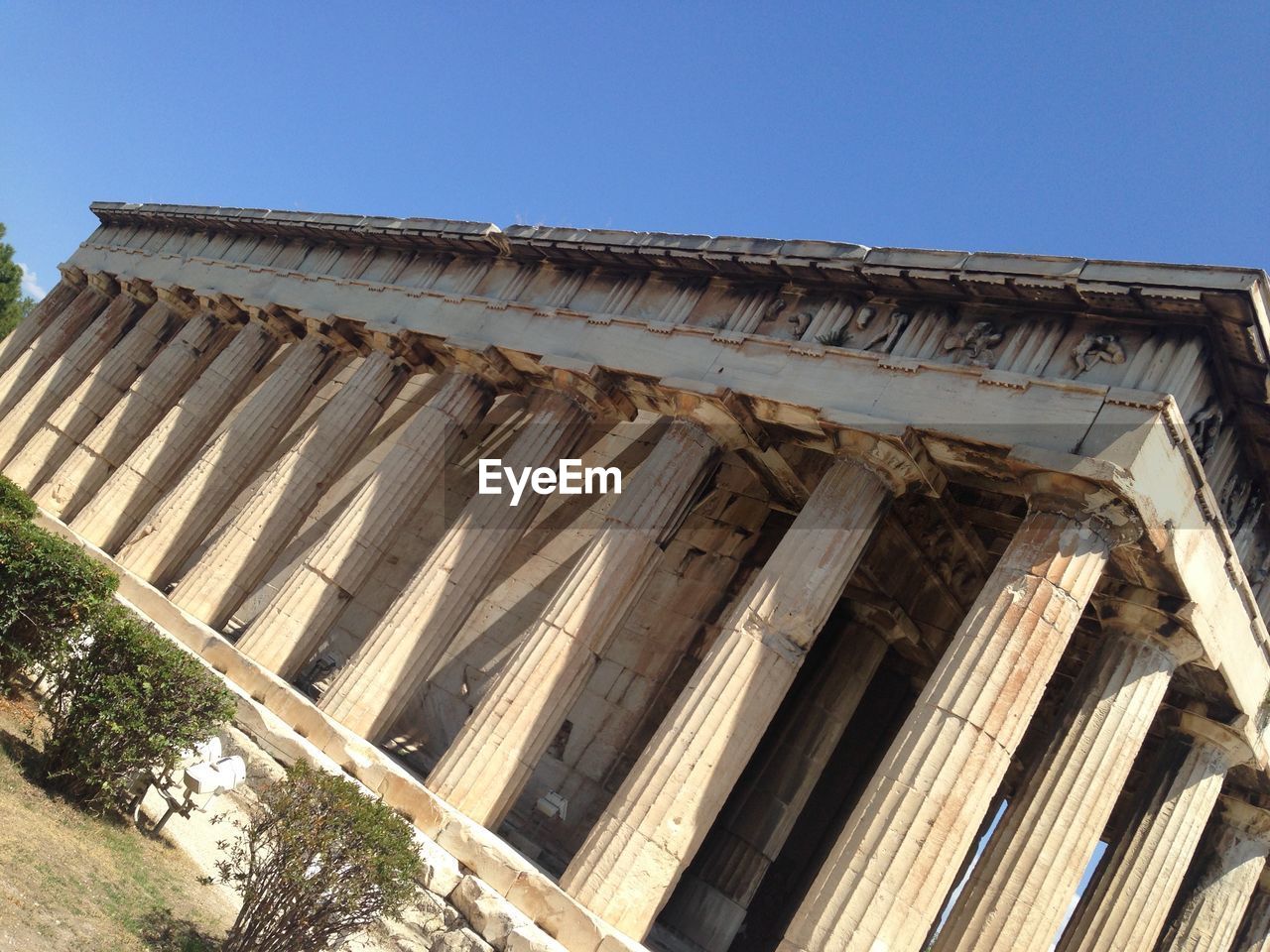 Low angle view of historical building against clear sky