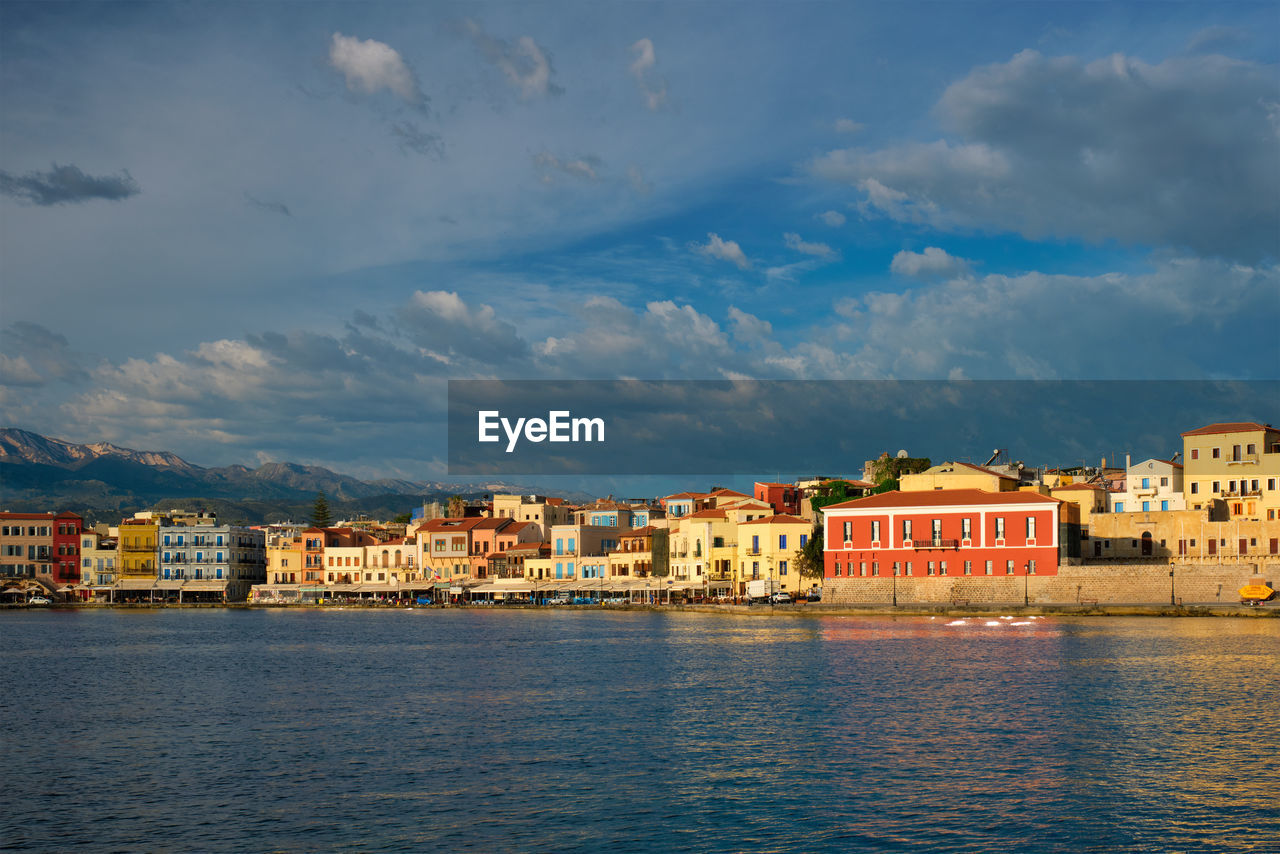 Picturesque old port of chania, crete island. greece