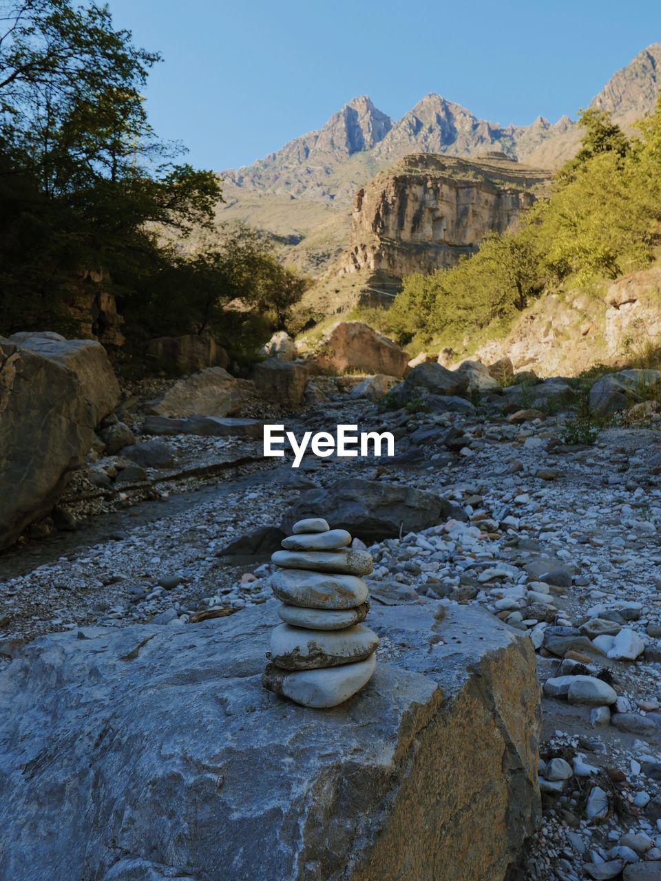VIEW OF ROCKS AND MOUNTAIN