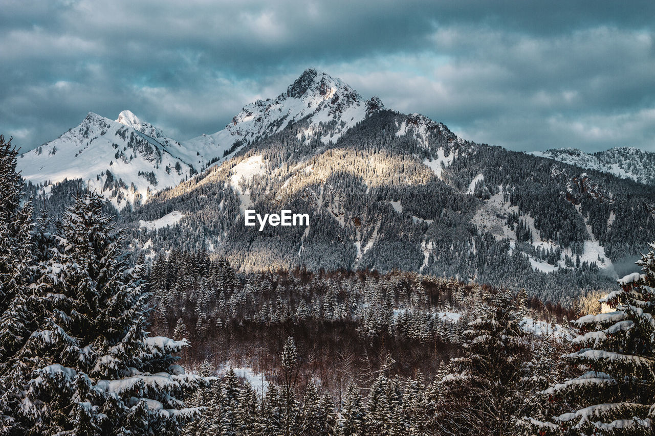 Winter landscape in the bavarian alps, germany.