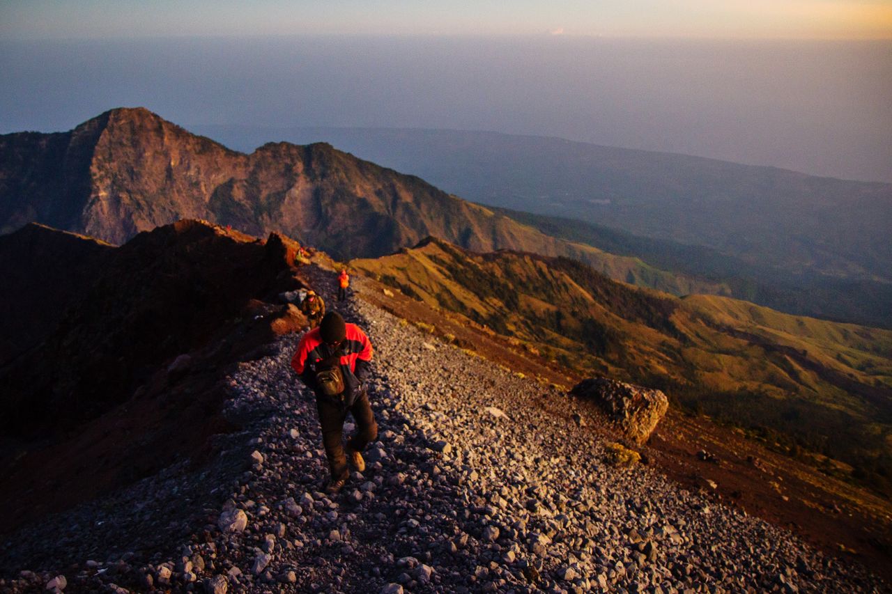 Scenic view of mountain range against sky