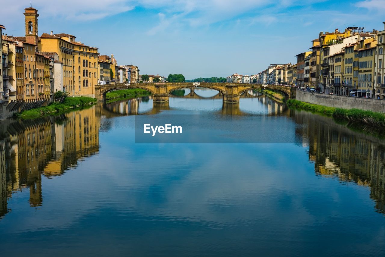 Reflection of buildings in water