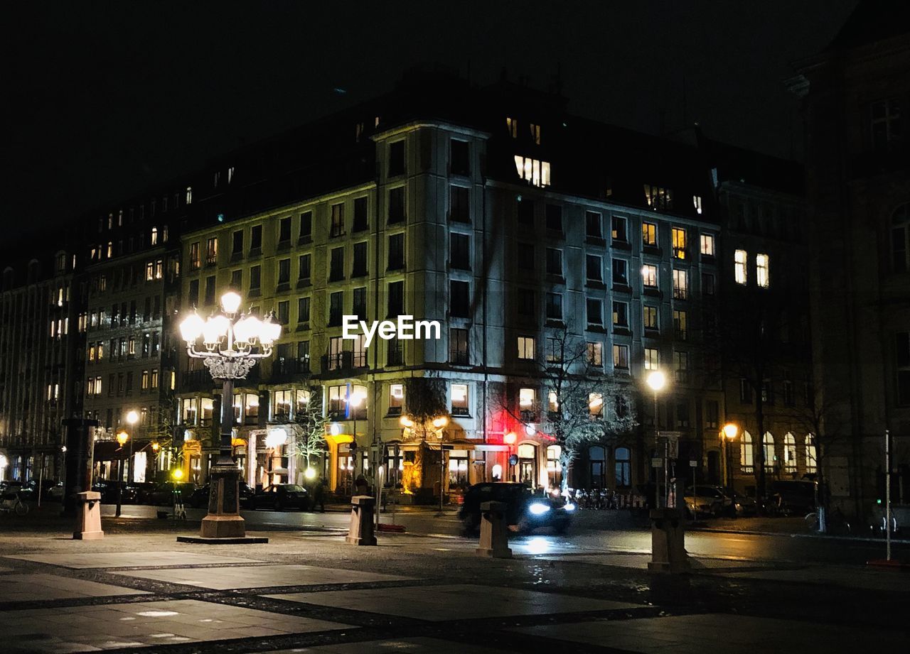 ILLUMINATED BUILDINGS AT NIGHT