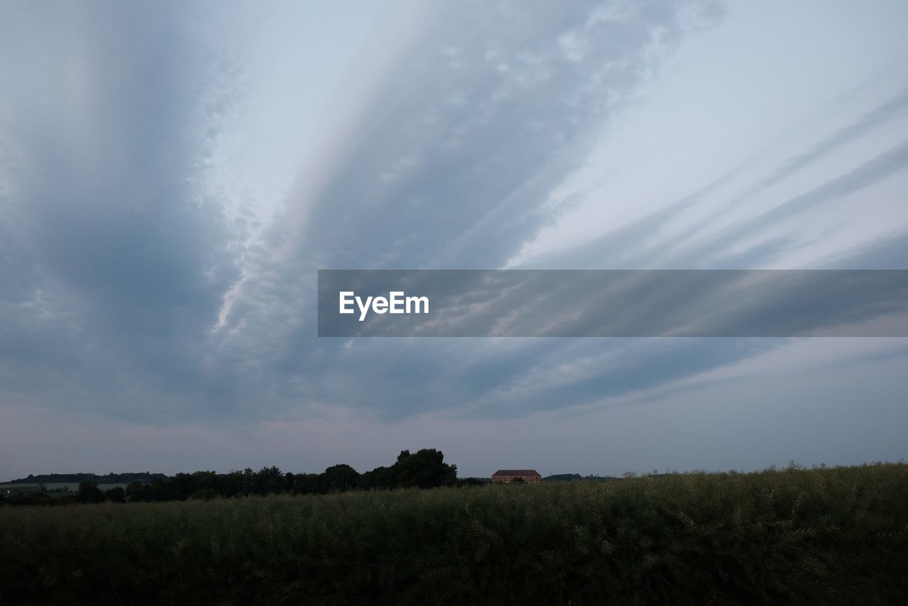 SCENIC VIEW OF AGRICULTURAL LANDSCAPE AGAINST SKY