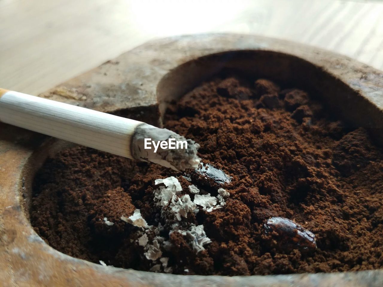 Close-up of burnt cigarette