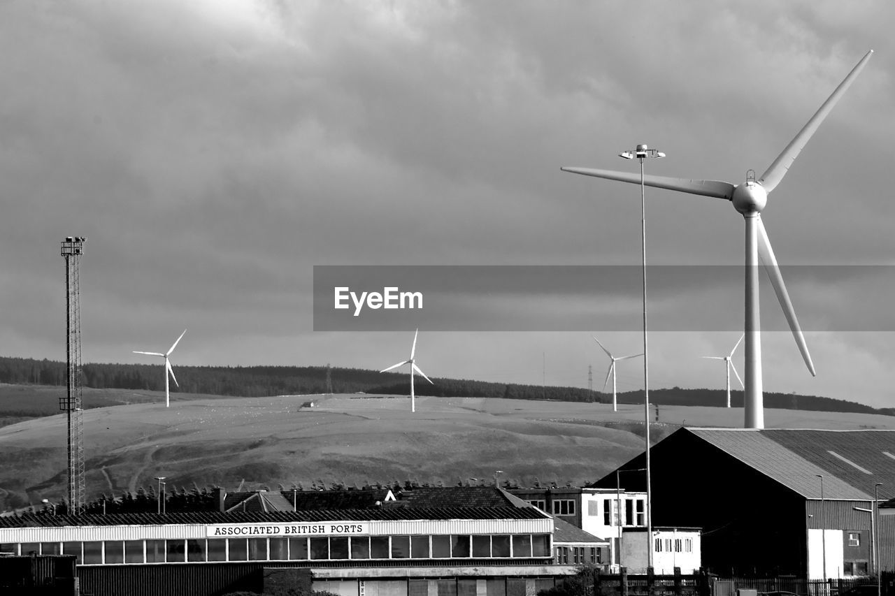 Wind turbines on a hill