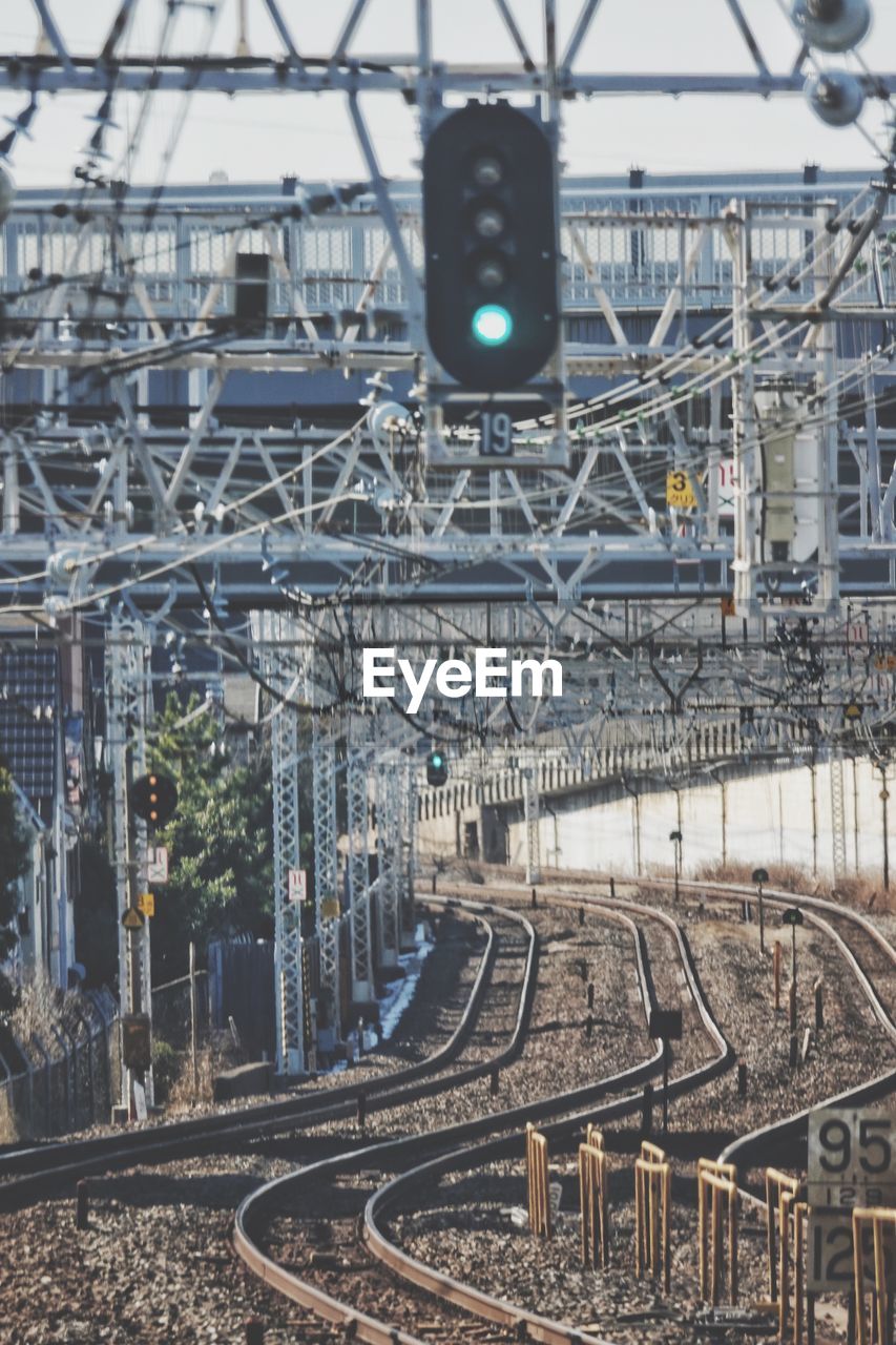 TRAIN ON RAILROAD TRACKS
