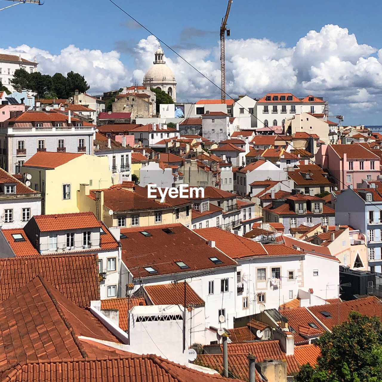 High angle view of townscape against sky