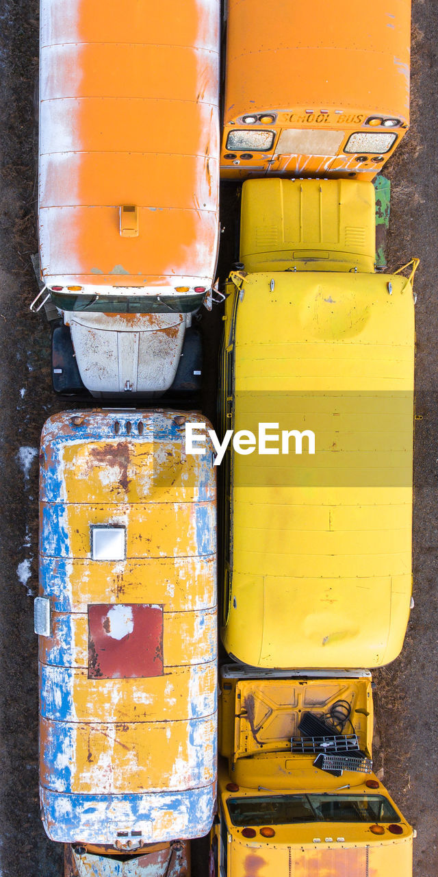 Directly above shot of school buses