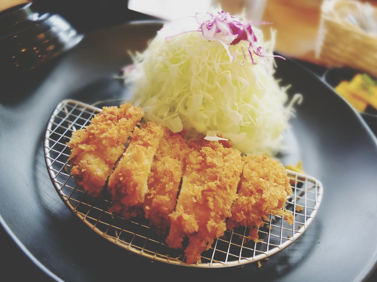 Tonkatsu served in plate