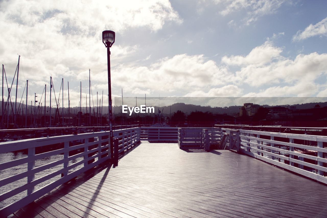 VIEW OF BRIDGE OVER STREET AGAINST CLOUDY SKY