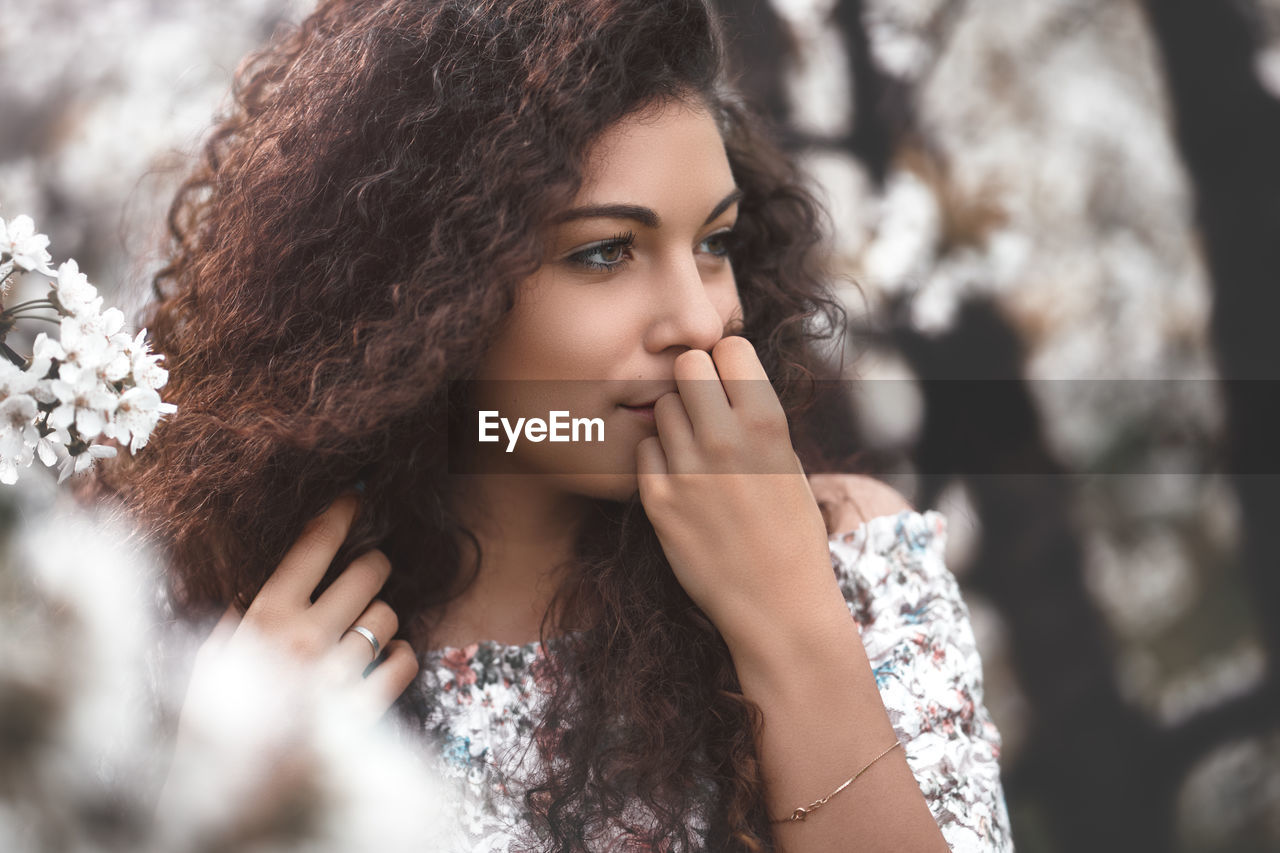 Close-up of woman looking away