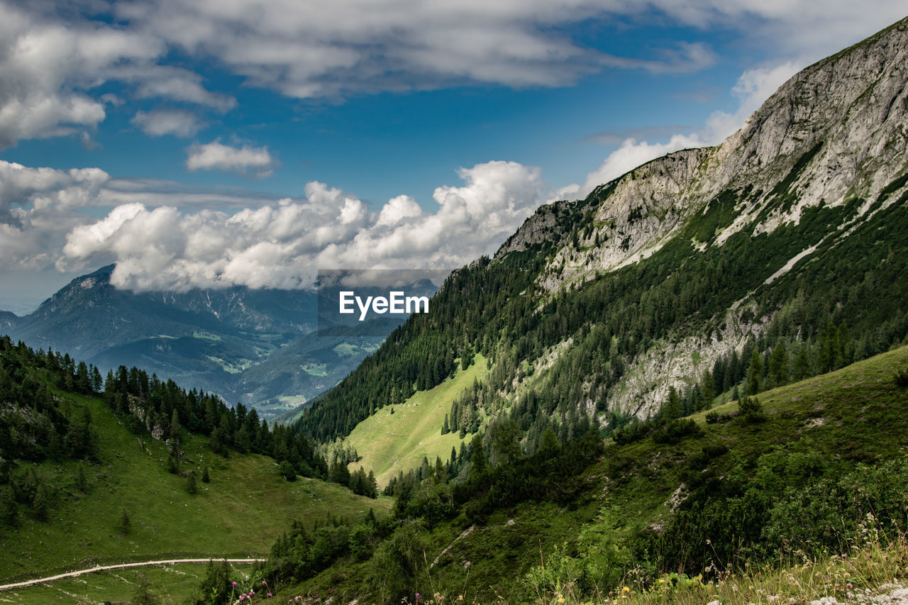 Scenic view of mountains against sky