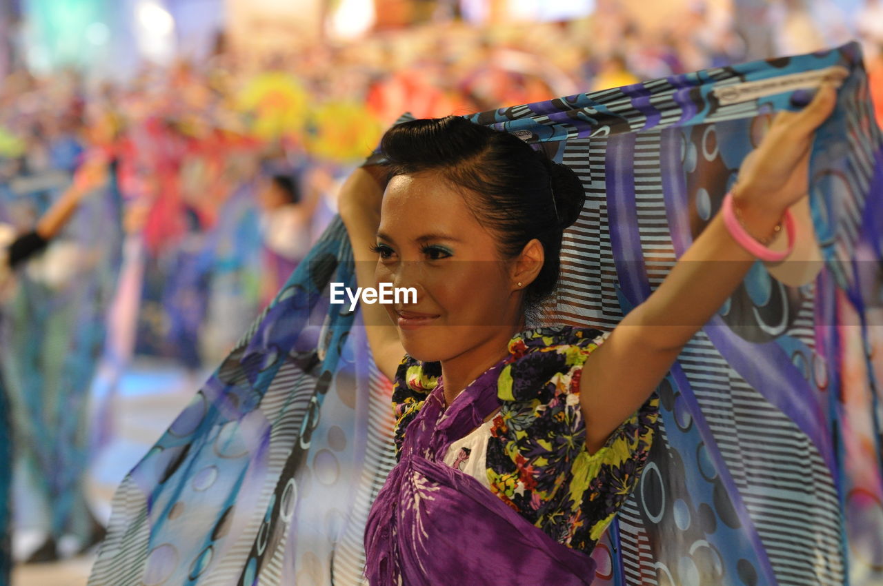 Dancer performing on street