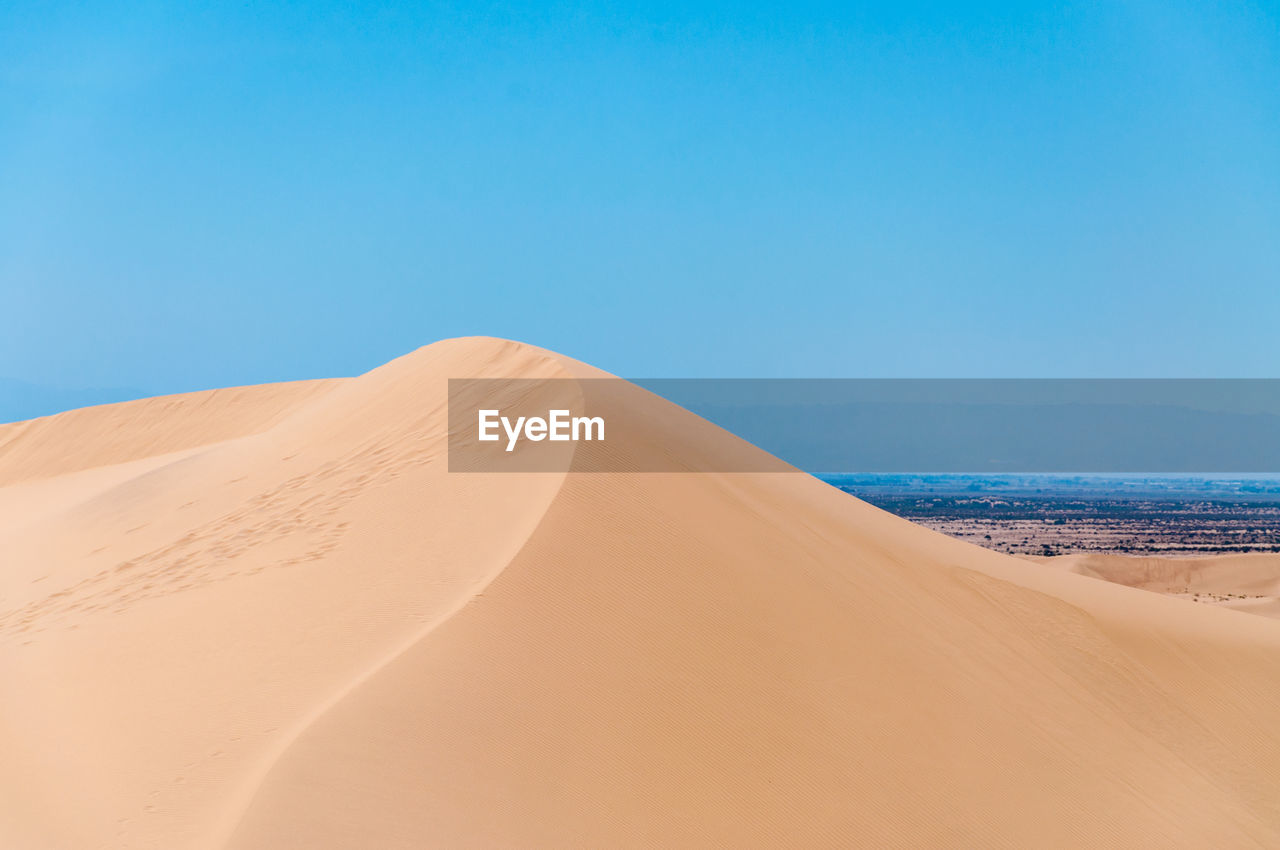 Sand dunes in a desert