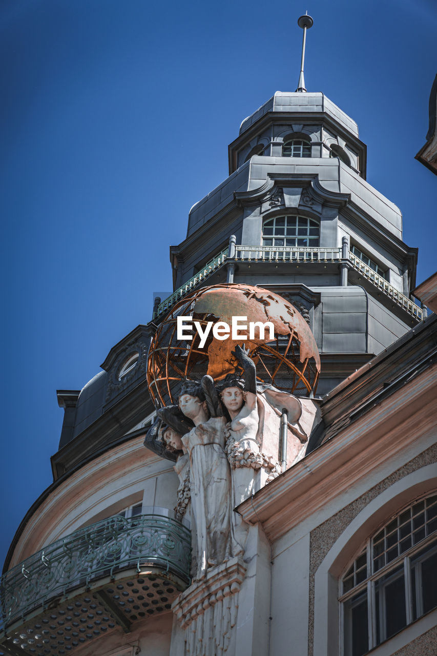 Low angle view of building against clear sky