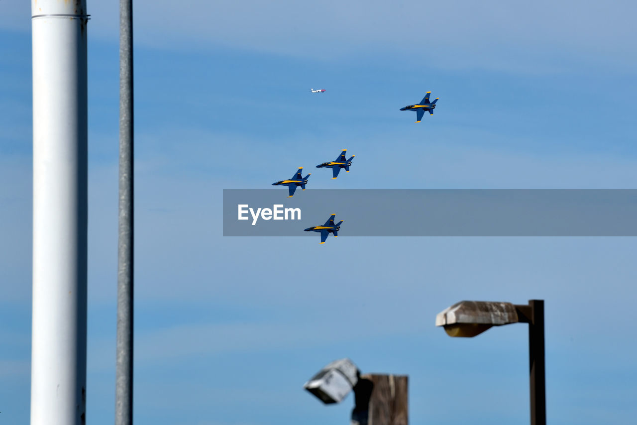 LOW ANGLE VIEW OF AIRPLANE IN FLIGHT