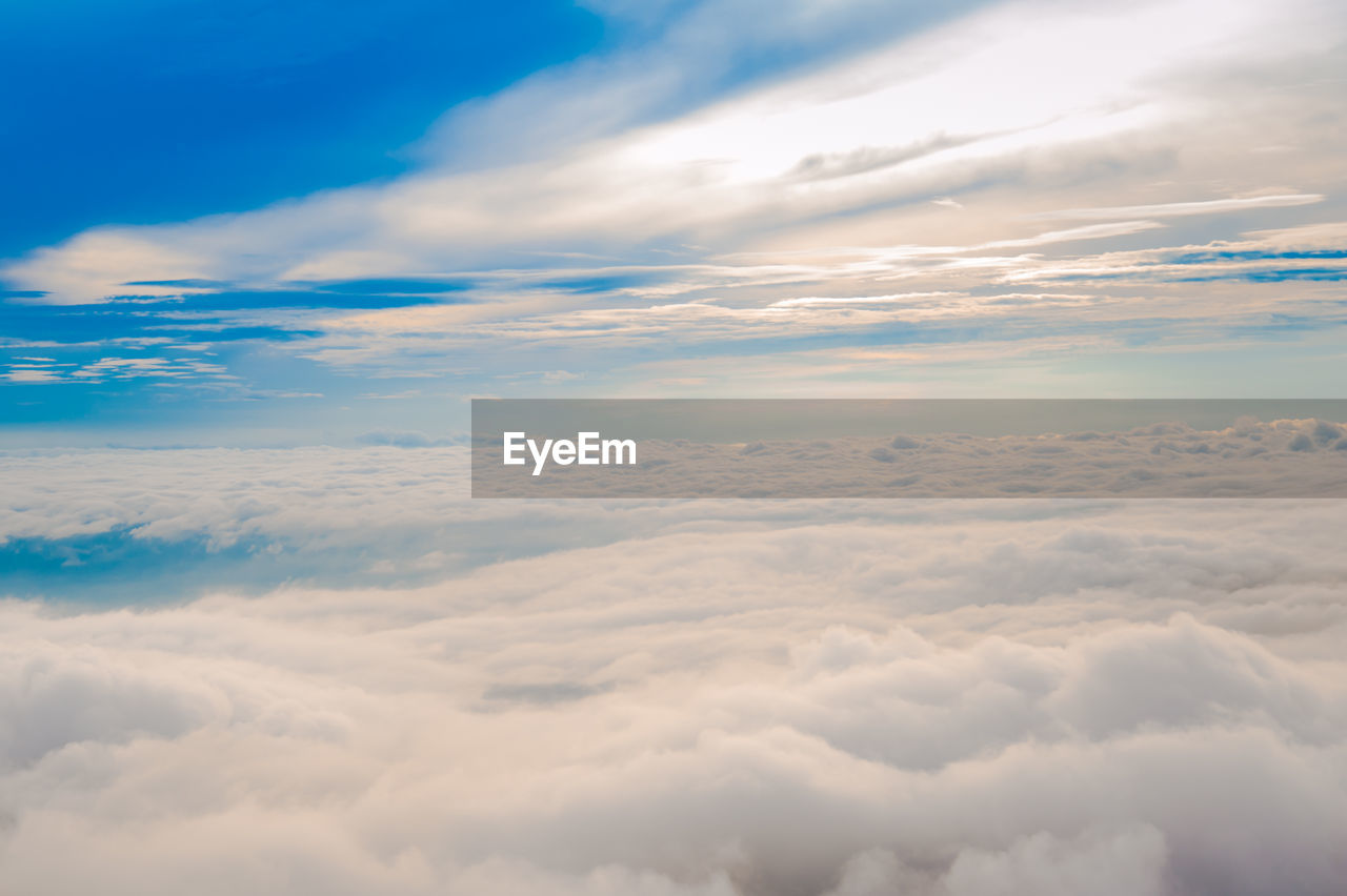 Aerial view of cloudscape during sunset