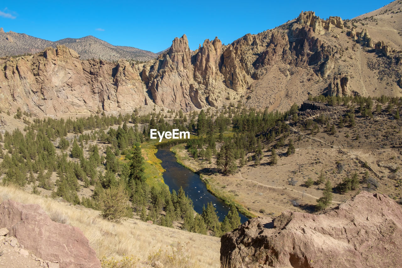 Scenic view of rocky mountains against sky