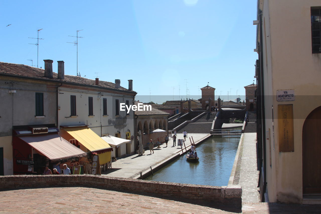 Panoramic view of city against clear sky