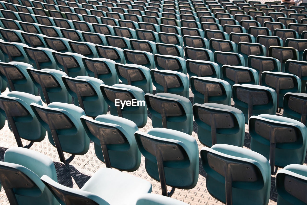 full frame shot of empty chairs