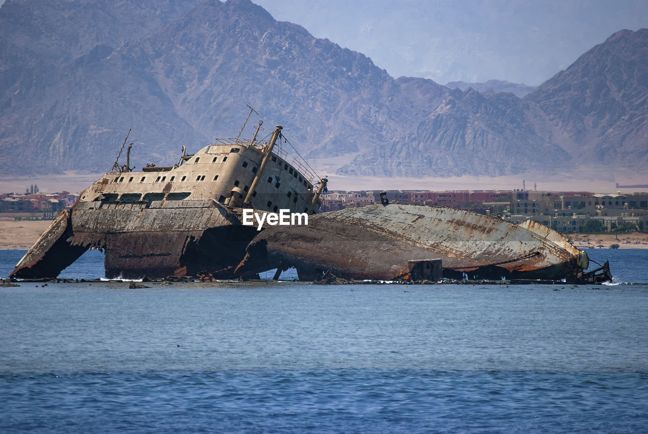 The remains of the loullia on the northern edge of gordon reef in the straits of tiran near sharm