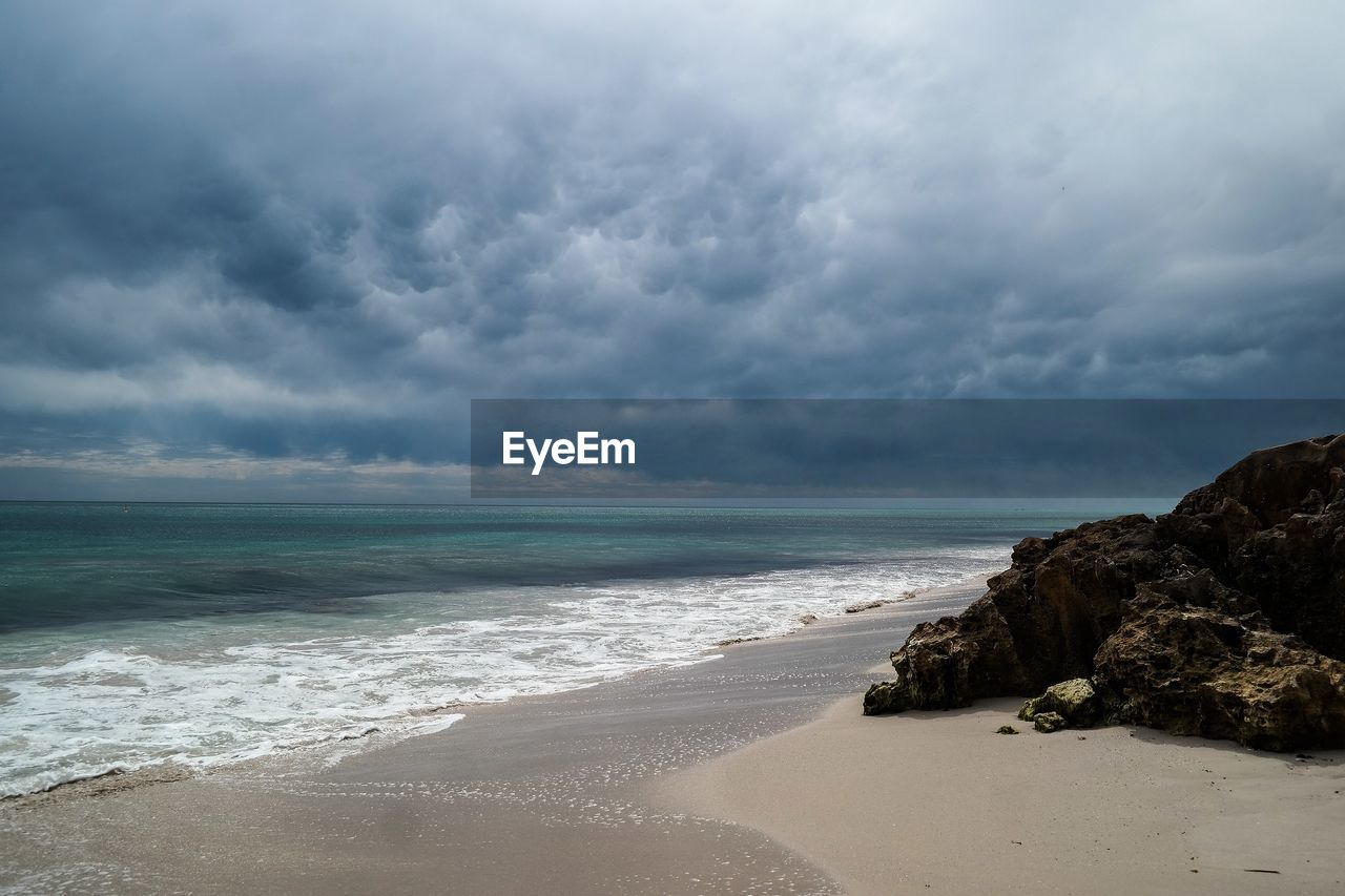 Scenic view of beach against sky