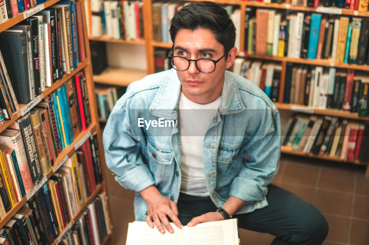 Man sitting in library