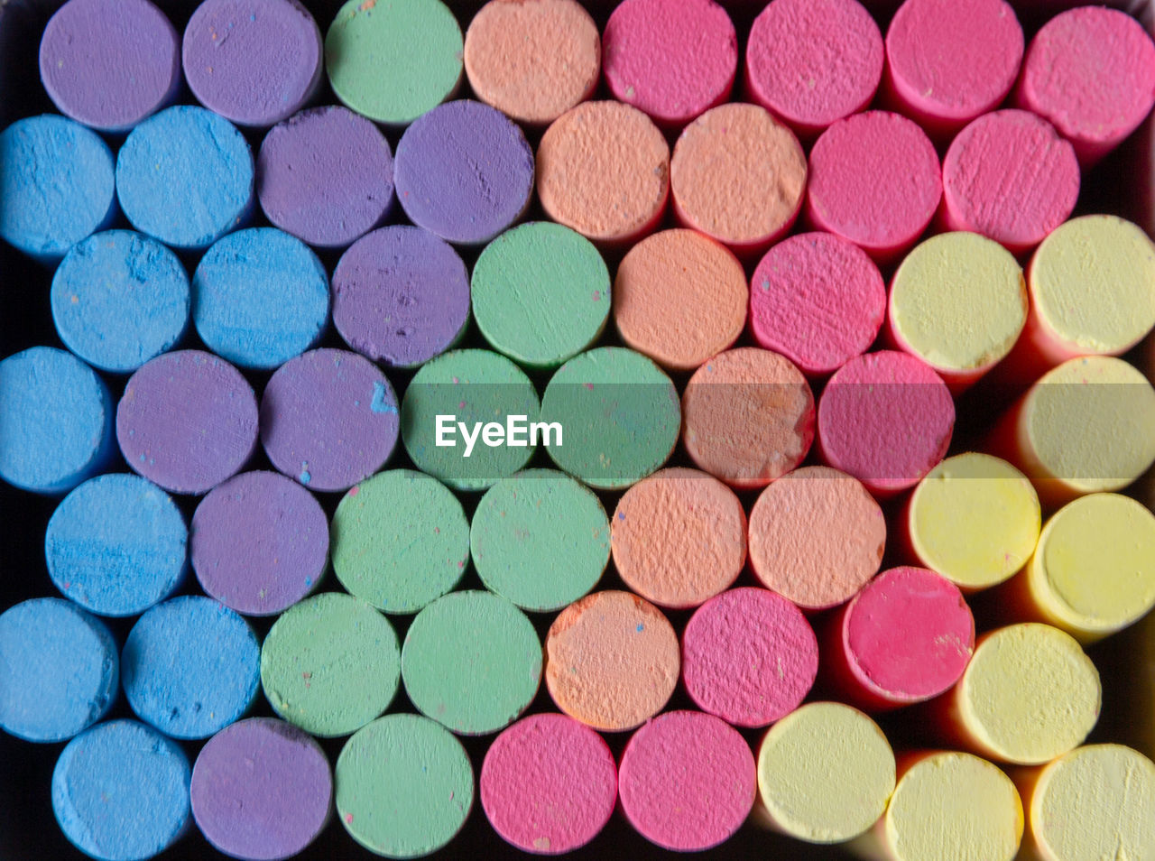 Full frame shot of multi colored chalks 