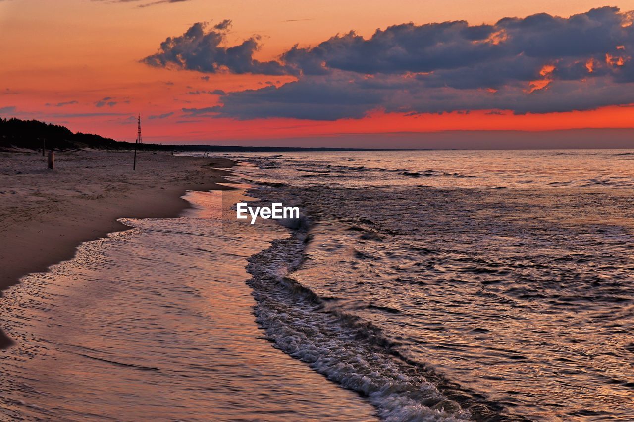 Scenic view of sea during sunset