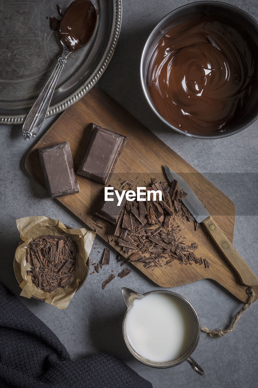 Directly above shot of chocolate on table