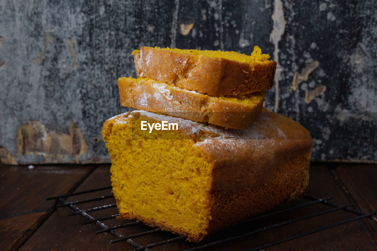 Close-up of cake on table