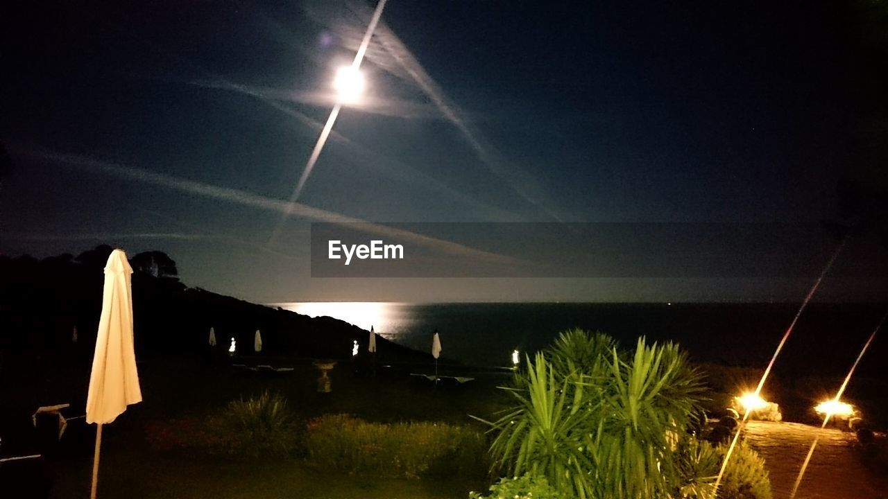 SCENIC VIEW OF SKY OVER TREES AT NIGHT