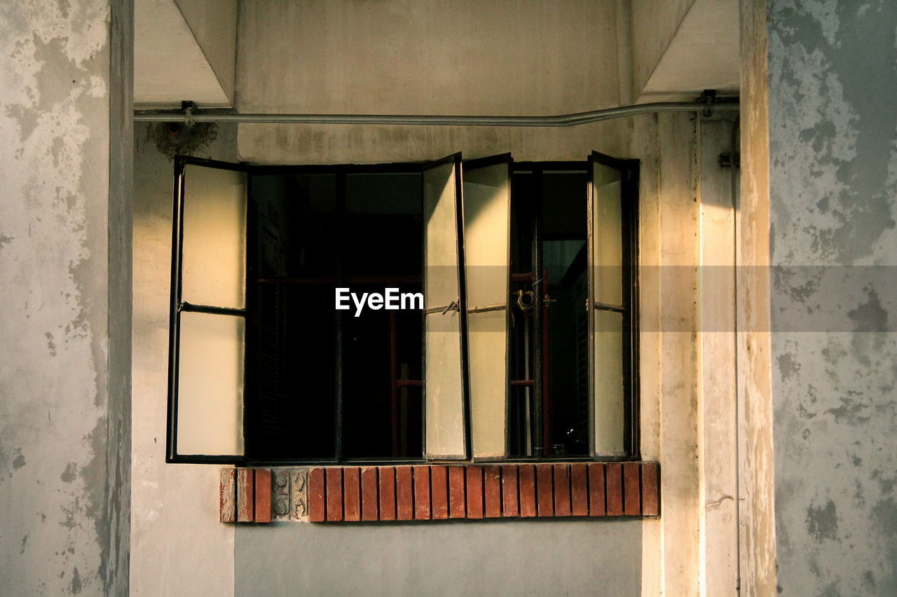 Open window of building