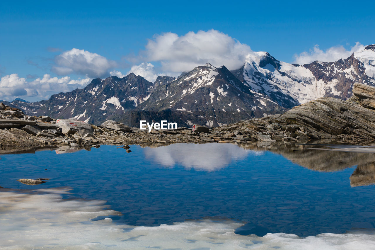 Panoramic view of monte rosa and lago smeraldo