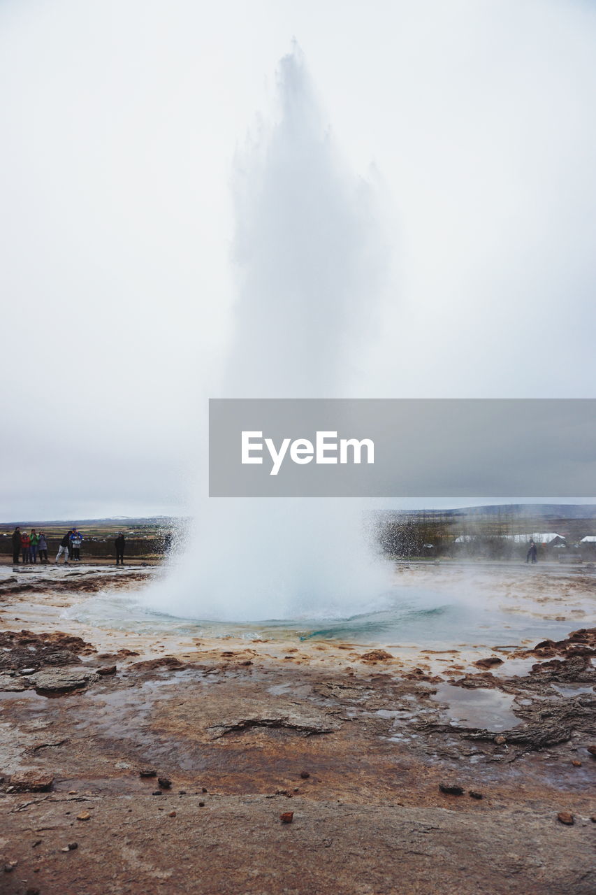 Geyser strokkur iceland against clear sky