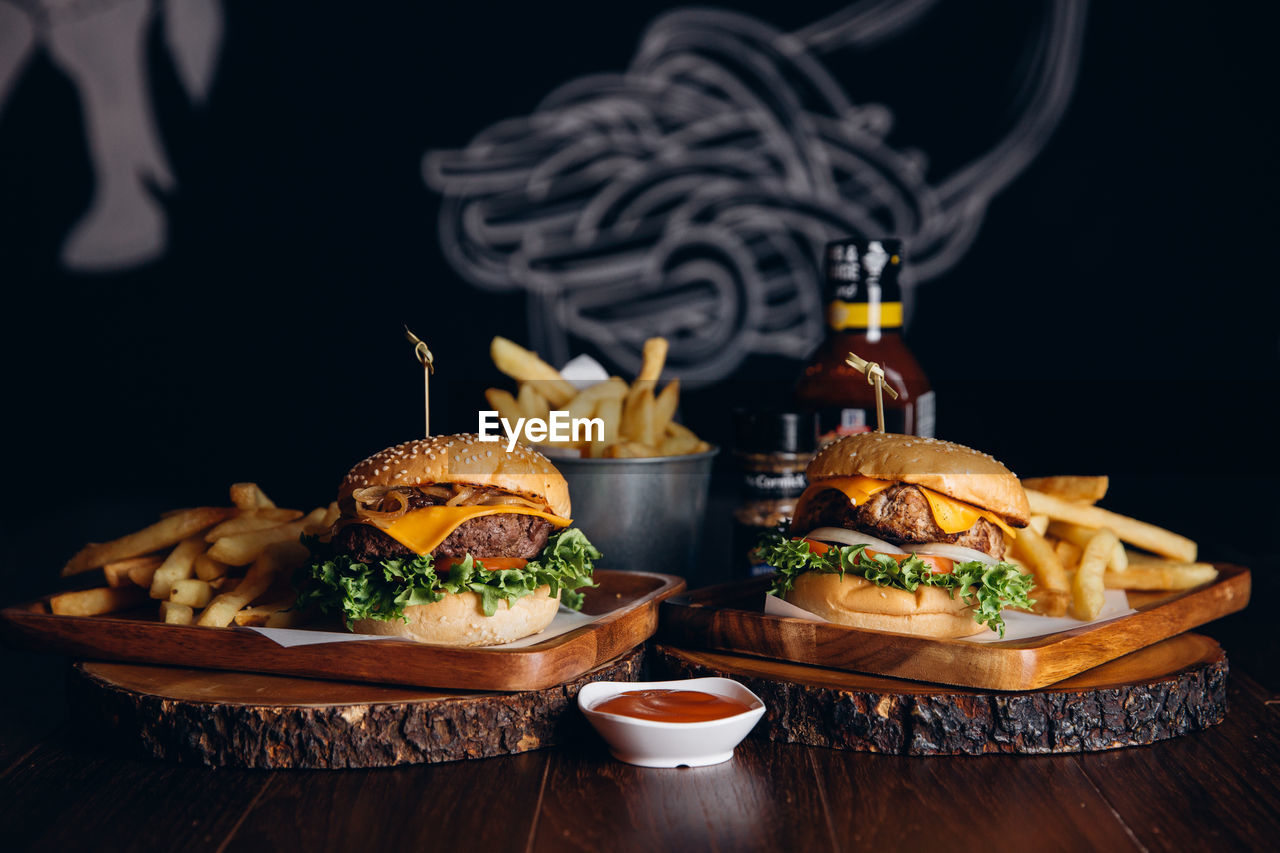 CLOSE-UP OF FOOD ON TABLE AT HOME