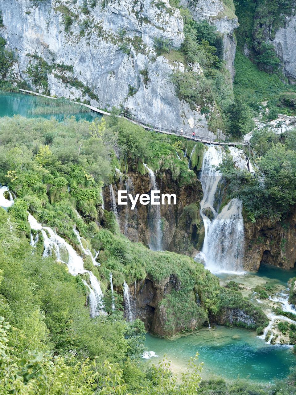 Scenic view of waterfall