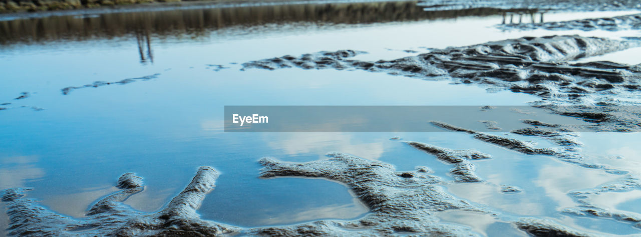 Scenic view of frozen lake during winter