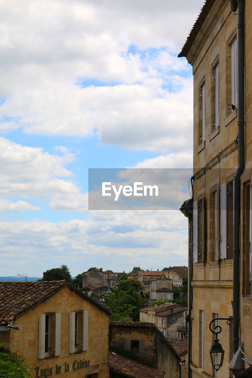 HOUSES BY CITY AGAINST SKY