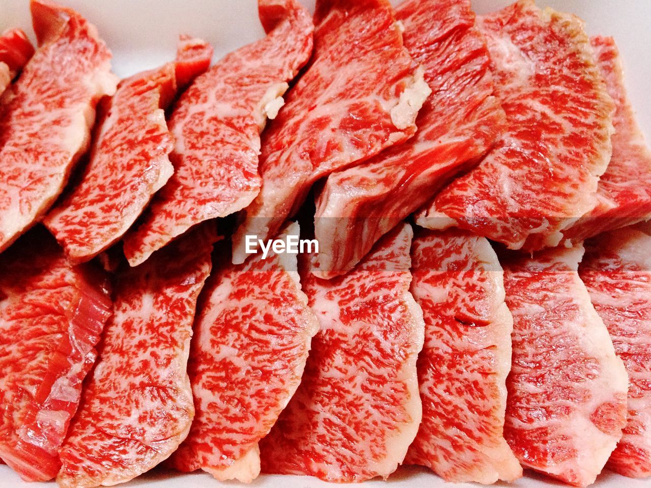 Close-up of beef slices