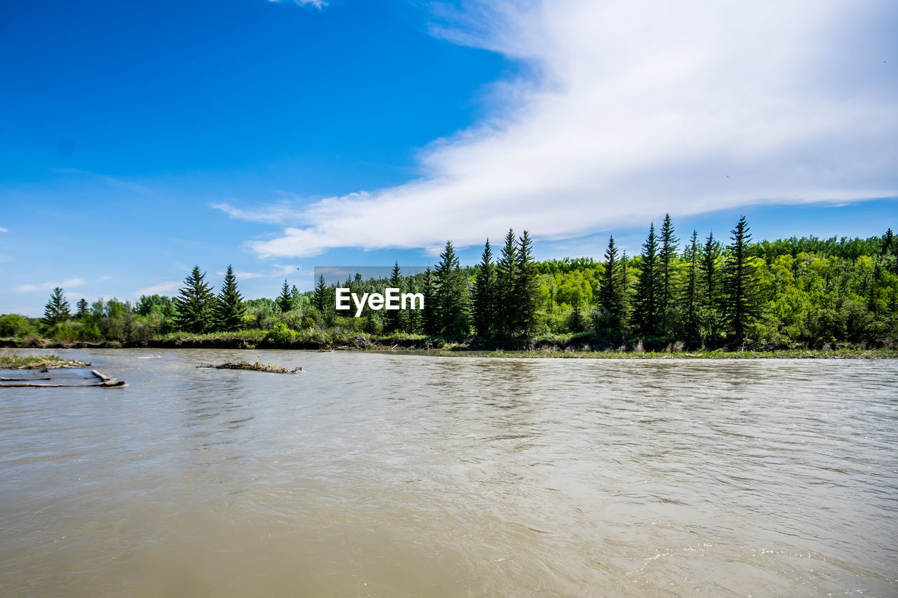 Scenic view of river against sky