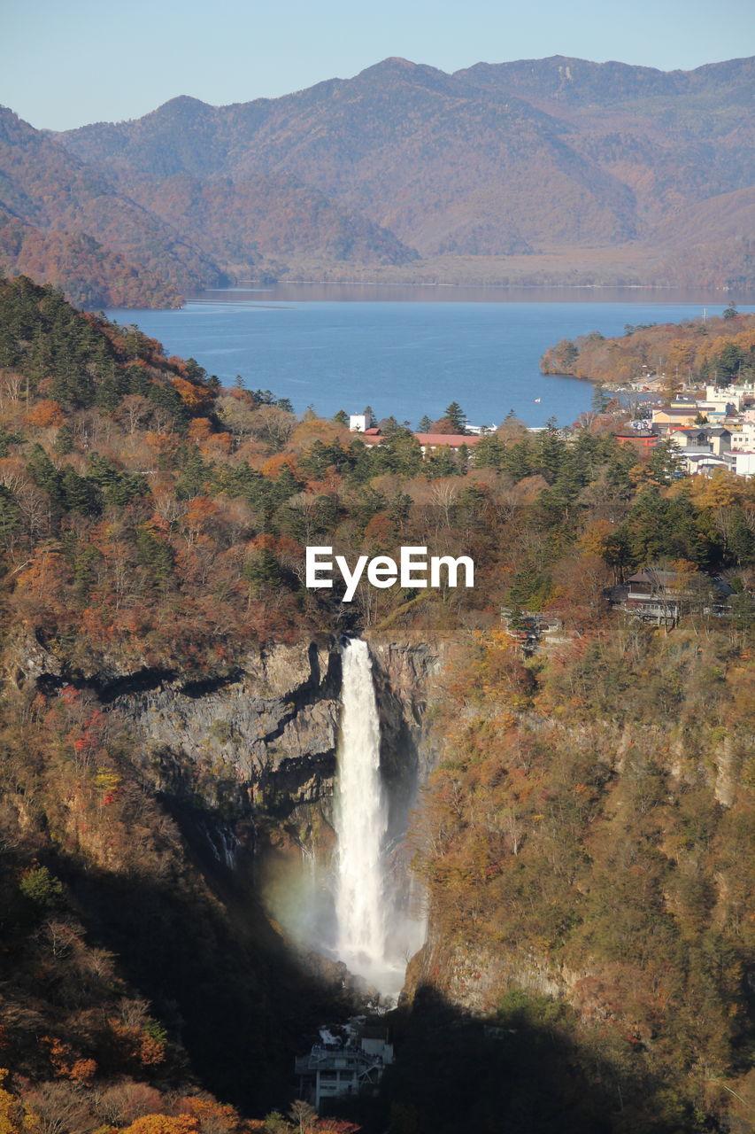 Scenic view of waterfall