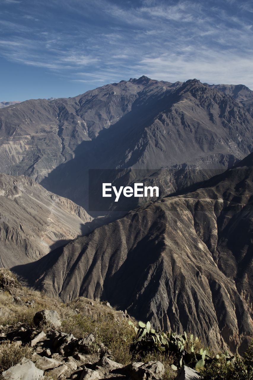 Scenic view of mountains against sky